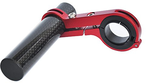 UPANBIKE Bike Handlebar Extender Extension Carbon Fiber Bracket Aluminum Alloy Clamp for Bicycle Speedometer Headlight Light Lamp Holder (Red 10cm Single Clamp)