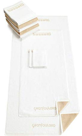 Bassetti Shades Waschhandschuh, Baumwolle, Weiss, 16X22 cm