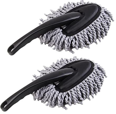 Aublinto 2 Stück Auto Staubbürste,Auto Mikrofaser Reinigungsbürste Auto Putzbürste Universelle Reinigungsbürste Auto Scheuerbürste für Polsterleder Kunstleder Cabrioverdecke Autoinnenraum