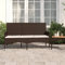Homgoday Gartenbank 3-Sitzer mit Kissen Sitzbank mit Rückenlehne Rattanbank Terrassenbank Parkbank Sitzbank für Garten Terrasse Balkon Braun Poly Rattan