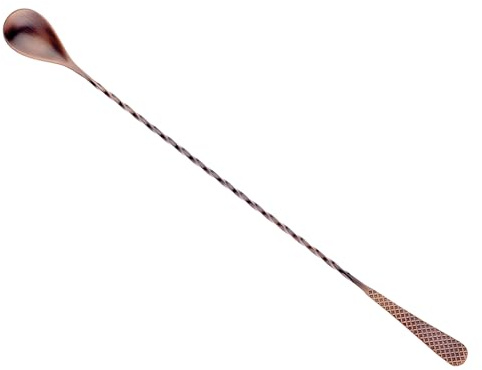 Barfly 13.2-inch Diamond Lattice Etch Bar Spoon, Antique Copper