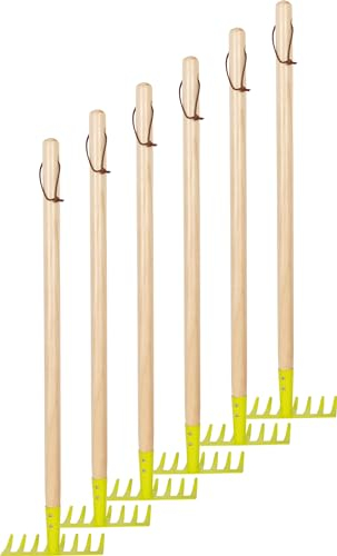 small foot Harken, 6er-Set, grün aus Holz und Metall, kindgerechtes Gartenwerkzeug für Kinder ab 3 Jahren, 12544