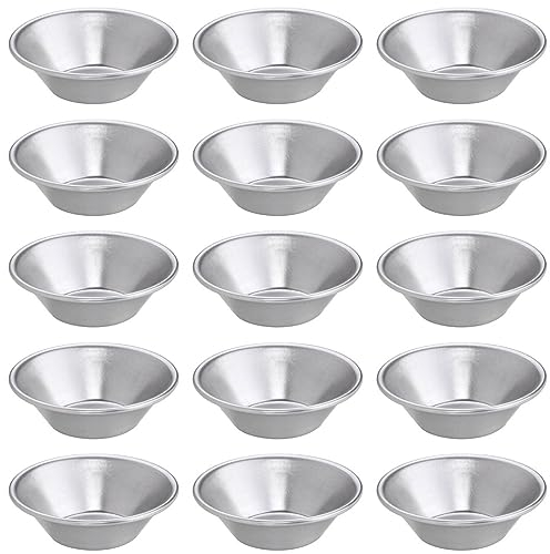 TNSRAY Stampi per Crostatine Stampi, 15 Pezzi di Stampo per Crostate di Uova, Stampo per Crostate All'uovo Torte, per Pirottini in Alluminio Utensili da Forno Fai Te, per Budini, Muffin, Torte