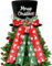 KAHEIGN Punte per Albero di Natale, 25CM Grande Nero Puntale per Albero di Natale Cappello a Cilindro con Pigne e Fiocco di Neve Alce per Casa Natale Inverno Festa Decorazione Desktop Ornamenti