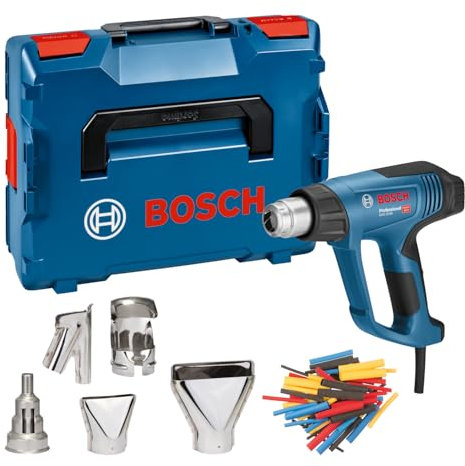 Bosch Professional Heißluftgebläse GHG 23-66 (bis zu 650 °C, 4 anpassbare Programme, inkl. Düsen, Wärmeschrumpfschlauch-Set, L-BOXX)