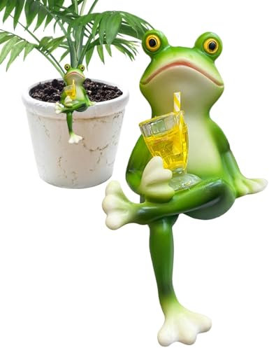 Suspension en résine pour Pot de Fleurs en Forme de Grenouille - Décoration de Jardin créative - Figurine de Grenouille grimpante pour terrasse et Cour