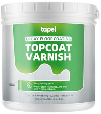 Tapel Epoxy Floor Paint Topcoat Varnish - 1KG Covers 8–10 m² with One Coat