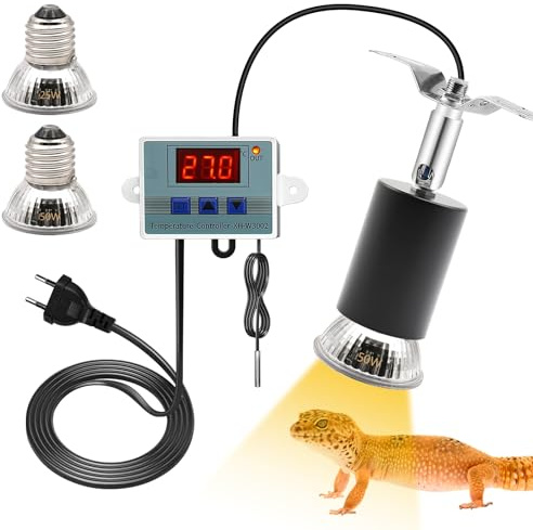 BORDEAG LampadaZ RiscaldanteZ TartarugheZ,E27 UVA/UVB LampadaZ Riscaldante Per Tartaruga,Lampada Per Tartarughe Con 25W 50W Lampadine,Lampada Riscaldante Per Rettili Per Anfibi