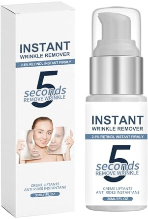 Crème Anti-Rides 5 Secondes au Rétinol, Soin Hydratant Anti-Âge Instantané pour Visage et Contour des Yeux, Effet Lissant Immédiat, Rides et Ridules Rempli, Peau Ferme et Hydratée (1)