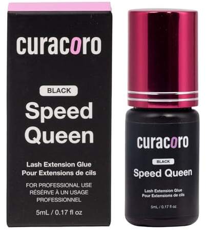 Curacoro Professional Eyelashes Glue - Extra Strong Adhesive for Salon Use, Bold Black, 0.5-1 Sec Drying Time, 0.17 fl.oz / 5ml - for Trained Lash Technicians Only