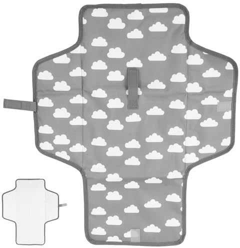KAILIKETIY Funda Cambiador de Pañales para Bebés, Sábana Cambiadora Reutilizable y Plegable, Portátil para Viaje, Colchón Cambiador Multifuncional Color Nube, Protección contra Fugas