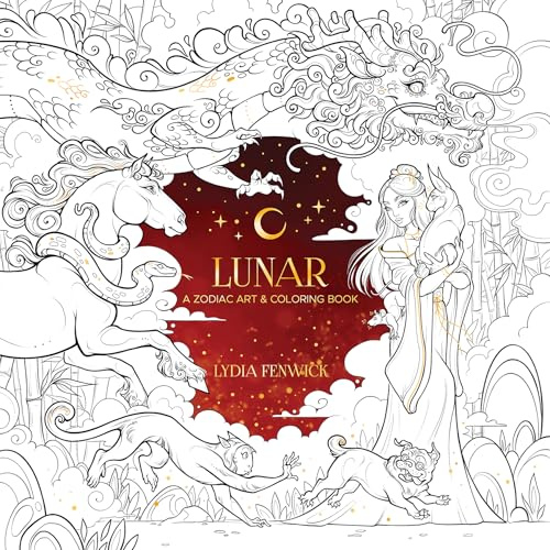 Lunar: A Zodiac Art & Coloring Book (Dover Adult Coloring Books)