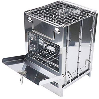 Camping Cookware Barbecue Grill Outdoor Wood Stove Wood Burning Camp Stove Barbecue Stove Hiking Stove Backpack Stove Mini Stove Travel Folding Picnic Stove