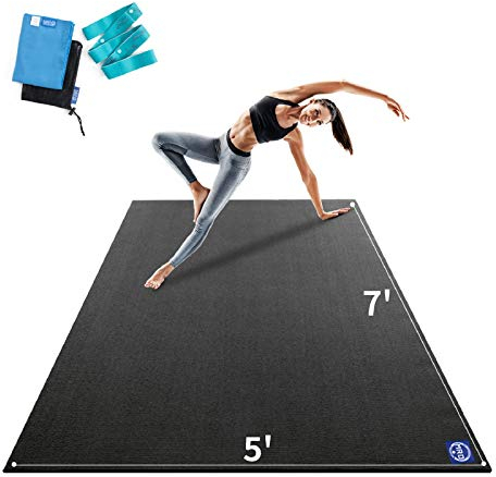 MRO Extra Large Yoga Mat, 12'x6'/9'x6'/7'x5'/6'x4' (9MM) Extra Wide and Thick Exercise Mats for Home Gym Workout, Non-Slip, Soft for Women and Men Fitness, Ideal for Barefoot Yoga, Pilates, stretching