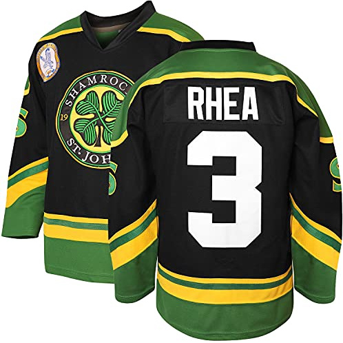 3 Ross The Boss Rhea ST John's Shamrocks Maglia da Hockey con Patch EMHL Bianco Verde - Nero - L