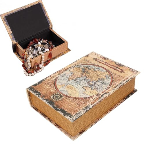 Tissting Boîte Décorative Faux Livre 8.46 x 11.81 x 2.95Pouces (21.5 x 30 x 7.5 cm)-Organisateur de Bureau pour Accessoires de Photographie,Décoration de Maison et Bureau,Stockage Pratique et Élégant