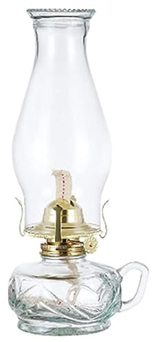 CATA-MEDICA Lampade A Olio per Uso Domestico Lanterna A Olio Classica Lampada A Cherosene in Vetro con Manico Lampada A Olio di Emergenza Luce Regolabile 12,2 Pollici 1 Confezione/2 Confezioni