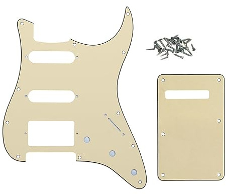 ROZILO 11 hål åldrad vit Strat HSS pickguard gitarr bakplatta set för Fender US/Mexiko tillverkad standard Stratocaster gitarrdel