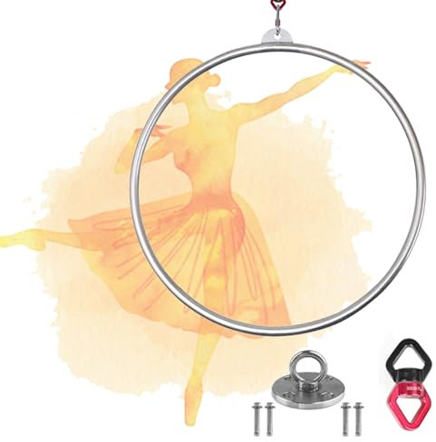 Quixnova 85 cm Lyra Hoop, Aerial Hoop Lyra-Set aus Edelstahl, Tanz-Fitnessgerät für Aerial Dancing, Yoga-Training, Zirkus-Requisiten,2.5cm