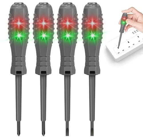 Flintronic 4pcs tournevis Testeur De Tension 2en1, Fort À Couple Élevé, Détecteur D'électricité, Tournevis Magnétique Lumineux Bicolore, Stylo De Test Électrique Réactif, Pour La Détection