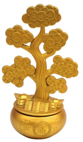 XYUERU Geldbaum, Geldbaum Feng Shui Bonsai, Geldbäume im Bonsai-Stil, Reichtum, Glück, Feng Shui-Ornamente im Bonsai-Stil, Kunsthandwerk, Geldornamente, Heimdekoration