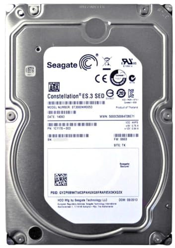 Seagate Constellation ES.3 3TB Interne Festplatte ST3000NM0053 3,5 Zoll HDD SATA 6Gb/s 7200RPM 128MB Cache (Generalüberholt)