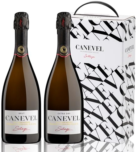 CANEVEL |Paquete exclusivo SETÀGE | BRUT & EXTRA DRY |Valdobbiadene Prosecco Superiore DOCG | 2 botellas
