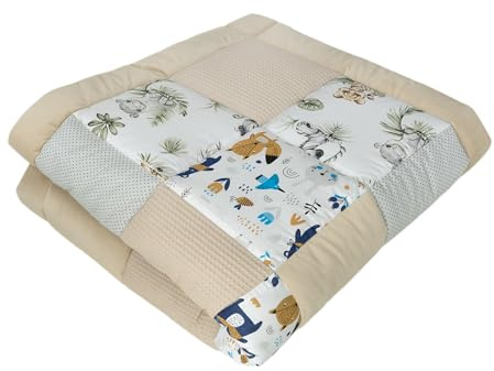 Medi Partners Coperta per neonati 100% cotone 120x120cm multifunzionale Morbido spesso Tappetino da gioco Inserto per box