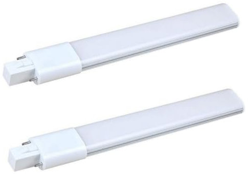 Pfjsseey LED PL Light PLAGGIO della LAMPAGNO Alluminio 12W in Tubo Lampada G23 a 2 Pin AC 85-265V 6000K Solo SEGLIO 2PC White G23