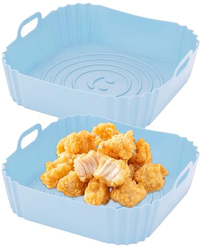 YXHZVON 2 inserti in silicone per friggitrice ad aria calda, accessori riutilizzabili Airfryer per forno a microonde (blu)