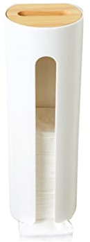 Odoukey Dispenser per dischetti di cotone montato a parete, contenitore per dischetti di cotone per trucco cosmetico con coperchio