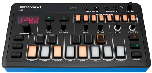 Roland AIRA Compact J-6 Portable Song Creation Machine con suono professionale e caratteristiche | JUNO-60 Synth Engine & Presets | Accordo Sequencer | Effetti