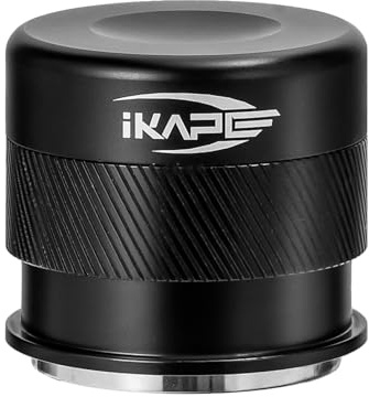 IKAPE 53mm Espresso Tamper, Premium Barista Coffee Calibrated Tamper with Spring Loaded, 100% Stainless Steel Tamper Compatible with 54MM Breville Bottomless Portafilter (Black)