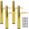 LOLYSIC 4 Stück 13cm Ersatz Möbelfüße Gold Metall, geeignet für Sofas, TV-Schränke, Bänke, Nachttische, Schränke usw