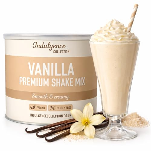 Indulgence Collection Vanilla Milkshake Powder Mix 4kg (4 x 1kg) - Luxurious Thick and Creamy Texture - Ideal for Frappe and Smoothie Drinks - Vegan and Gluten-Free - Made in the UK