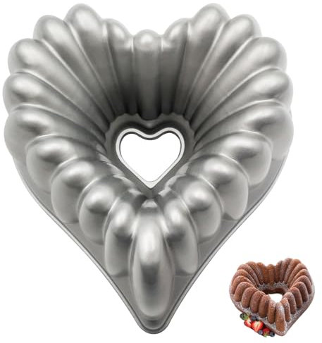 LYFJXX Charlotte Kuchenform, Aluminium, Küchenzubehör, Dekoration, Weihnachten, Hochzeit, Familie, 3D-Charlotte-Kuchenform (Herzform)