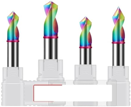 Fasenfräser HRC60 2-Blatt Wolframstahl Hartmetall Bunte Beschichtung Fase Zentrierung for Bearbeitungszentrum 60 ° 90 ° 120 ° Bit(120-Angle,12x12Dx100L)