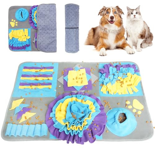 Schnüffelteppich Hund Interaktives Hundespielzeug Beste Materialien Äußerst strapazierfähiges Hundespielzeug Waschbar Geeignet für kleine und große Hunde rutschfeste, langsame Zuführung（75 * 50cm）