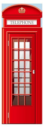 Vinile per frigorifero per Adesivi per copri Frigorifero 3D Cabina telefonica rossa bianchi autoadesiva adesivo per porta del frigorifero adesivo professionale 60 x 180 cm