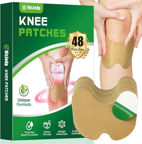 NisJedp Pain Relief Patches, 48 Pcs Knee Pain Relief, Wormwood, 12-Hour Use