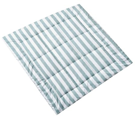 molis&co - Krabbeldecke für Baby 100x100 cm - 100% Baumwolle (OEKO-TEX) - Spielmatte Baby Multifunktional, Dick & weich gepolstert - Ideal als Babydecke & Spieldecke Baby - Popcorn Stripes