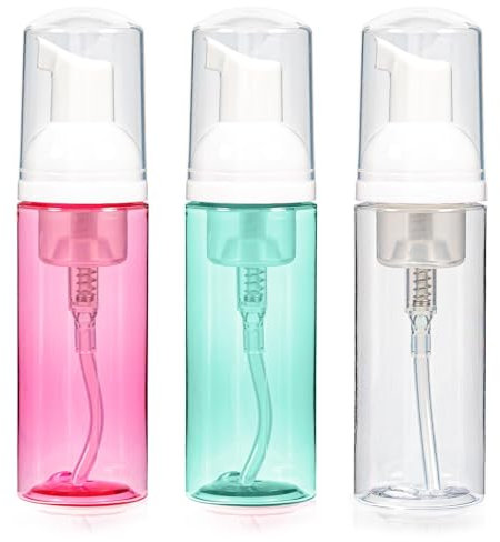 3 Pack Foaming Soap Dispenser, Foam Pump Bottle 60 ml/2 oz Foam Dispenser Travel Hand Soap, Clear Mini Empty Refillable Pump Containers For Travel Size Hair Mousse Face Wash Lash Shampoo Skin Care