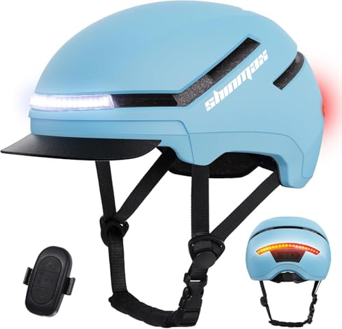 Shinmax Fahrradhelm Damen Herren mit Blinker & Licht, Fahrrad Helm Erwachsene mit USB Wiederaufladbare LED-Rücklicht, Radhelm für E-Bike, S-Pedelec, Scooter