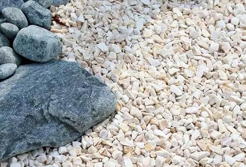 Decorative Natural Marble Cappuccino 8–16mm | Cream Chippings Pebbles Gravel Stones | Garden Landscaping & Home Decoration (2 Kilograms)