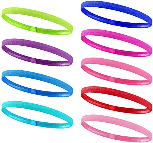 9 Piezas Cinta Pelo Deporte, Elásticas Diadema Mujer Antideslizante Cinta Pelo Hombre, Banda para La Cabeza Accessories Niño, Diademas Deportivas para Yoga, Fútbol, Jogging