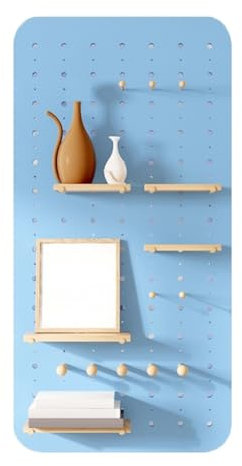 Väggmonterad förvaringspanelkit i blå trä, 60 x 120 cm nizer för hem, kontor, garage – mångsidig displaybräda, effektiv lösning för väggnizer