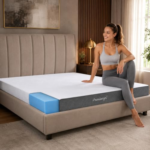Arensberger Anna NANOCELL® Matelas en mousse gel 140 x 200 cm - 13 cm - Dureté H3 - Respirant - Housse amovible 240 g/m² - Lavable jusqu'à 60 °C - Matelas roulé confortable