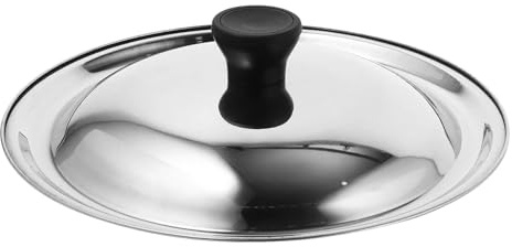 Milageto Tapa de sartén de Acero Inoxidable, Cubierta de sartén portátil, Cubierta de Repuesto Redonda para Utensilios de Cocina con Perilla para picnics y, 24cm