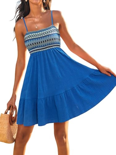CUPSHE Robe d'été sans manches pour femme, motif cachemire, à volants et bretelles spaghetti
