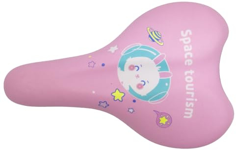 Selle de vélo pour enfant avec design lapin – Siège de vélo rembourré en mousse pour vélos de 12 à 20 pouces, s'adapte à la tige de 22,2 mm avec support – Selle de rechange confortable pour garçons et